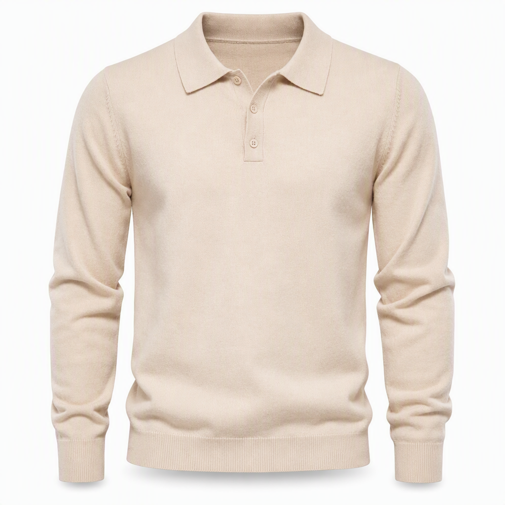 Einfarbiger, langärmliger Herren-Strickpullover – schlicht & vielseitig