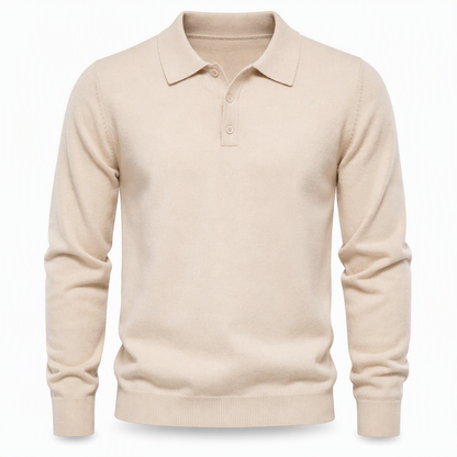 Einfarbiger, langärmliger Herren-Strickpullover – schlicht & vielseitig