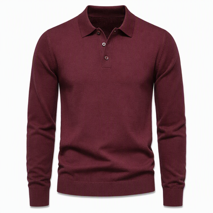 Einfarbiger, langärmliger Herren-Strickpullover – schlicht & vielseitig