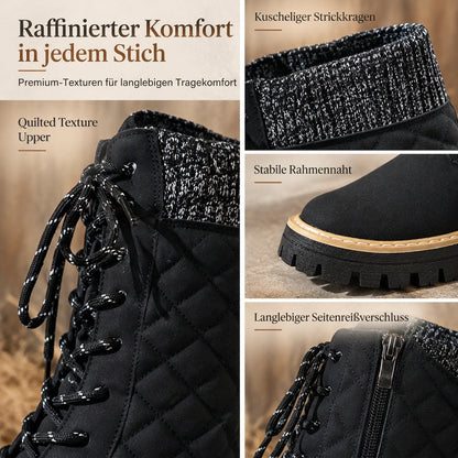 Damen-Stiefeletten mit runder Zehenpartie, Plateau und dicker Sohle, in Übergröße für den Herbst