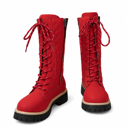 Damen-Stiefeletten mit runder Zehenpartie, Plateau und dicker Sohle, in Übergröße für den Herbst