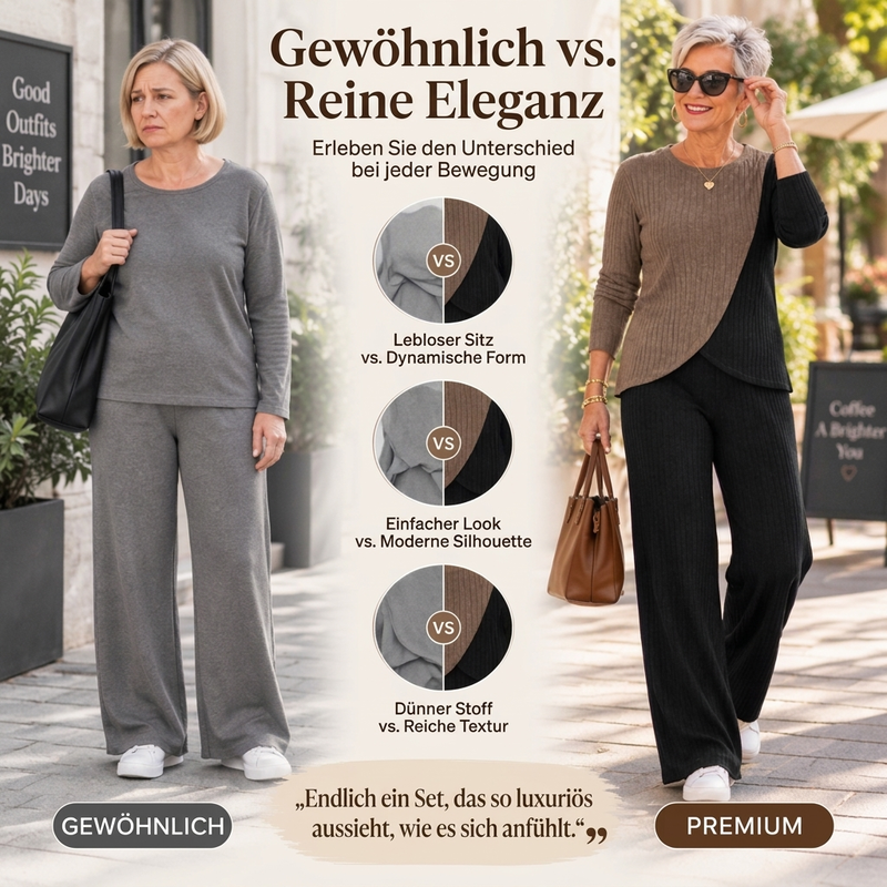 💞Beliebtes Produkt! Nur kurze Zeit reduziert!💞Freizeitliches 2-Teiligem Set aus Rippstrick mit Color-Block für Damen