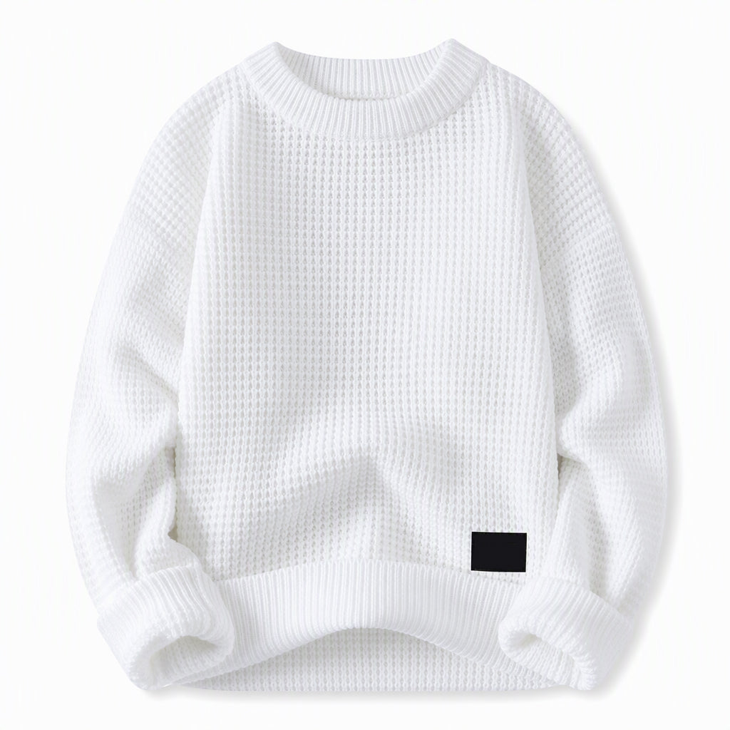 🥳 Herren Strickpullover mit Rundhalsausschnitt Grobstrick Oberteil für Herbst und Winter