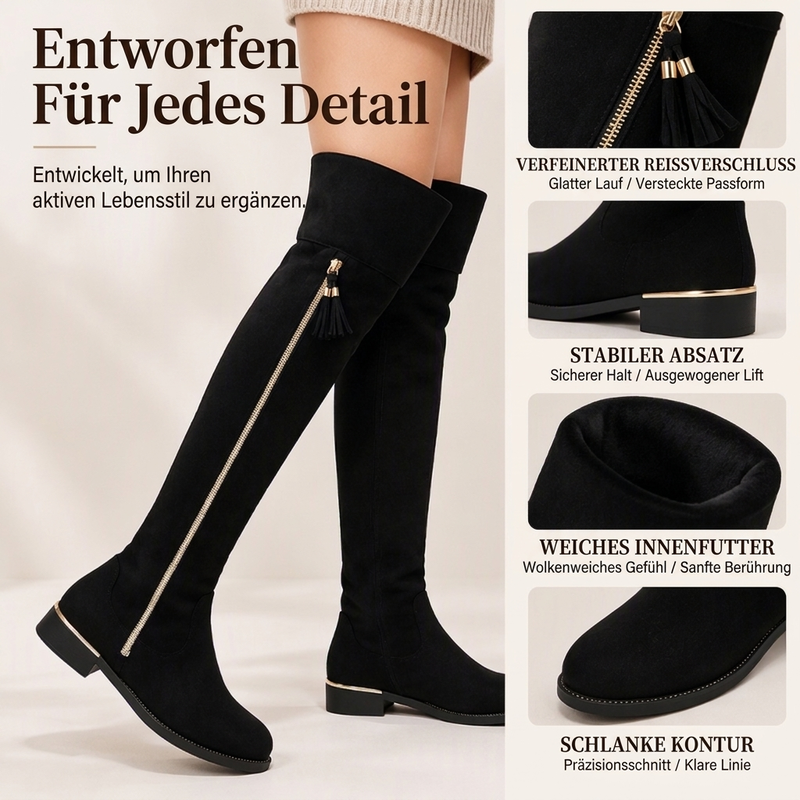 Schicke, figurbetonte Overknee-Stiefel für Damen