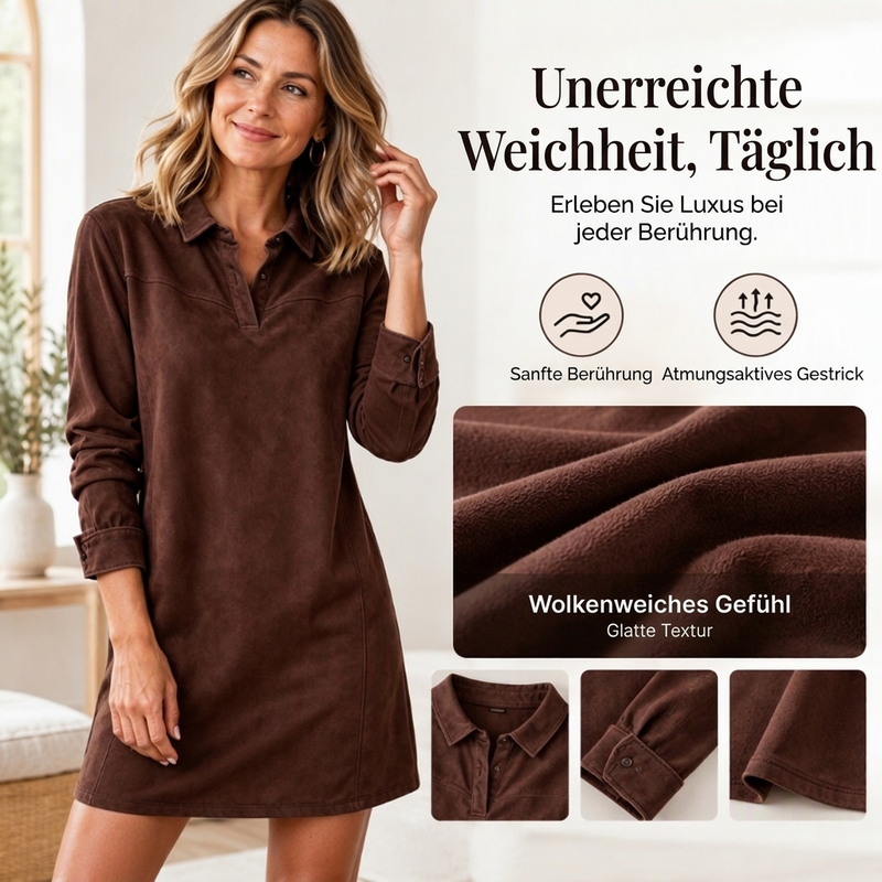 Elegantes Hemdkleid aus Wildledimitat für Damen