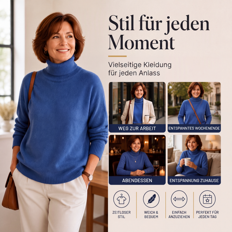⭐🧶Beliebt | Rollkragen-Wärme, Herbst- & Winter-Layer – Weicher Rollkragenpullover für Damen