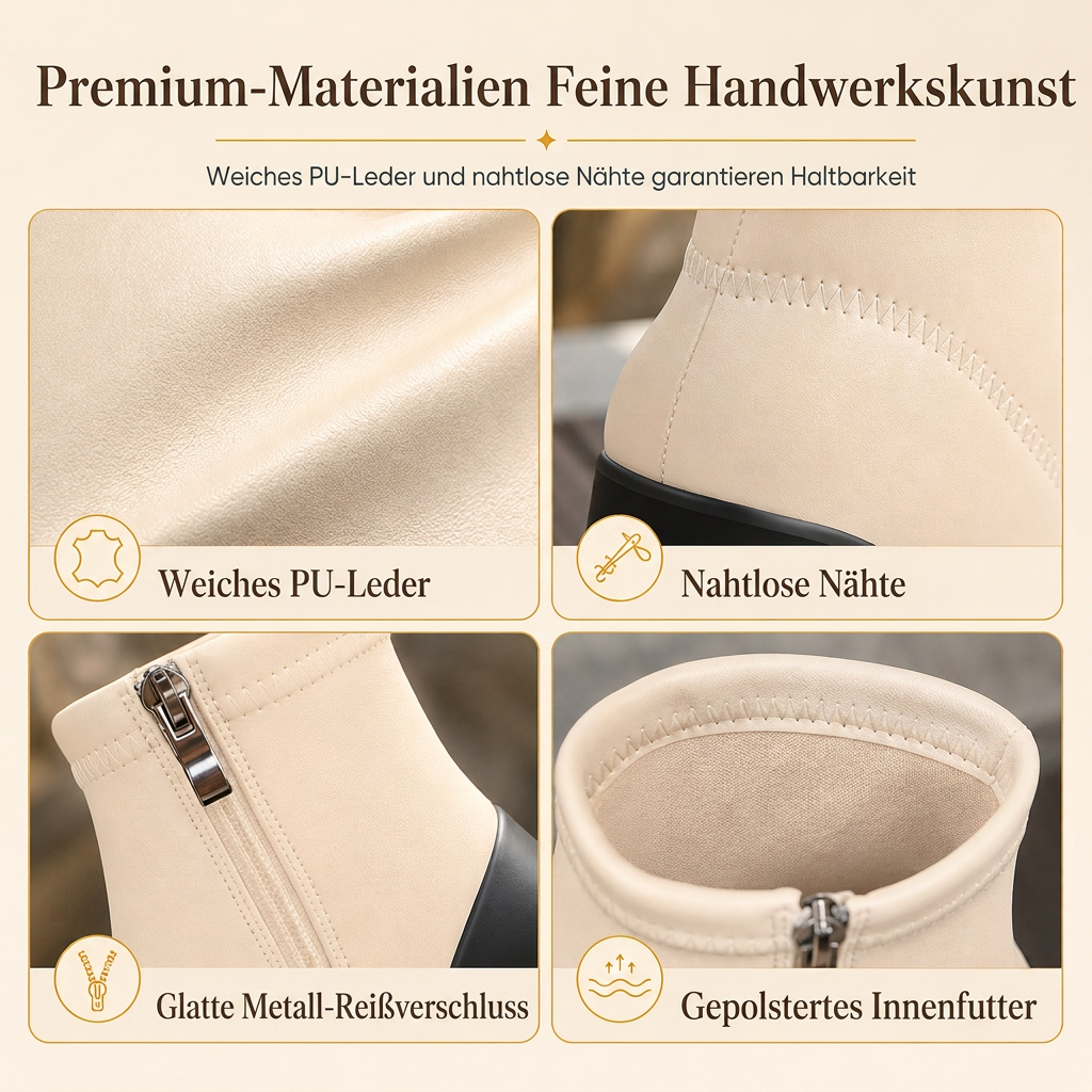 🎁Neu eingetroffen!🎁 Damen Plateau-Stiefeletten mit klobigem Absatz für Herbst und Winter
