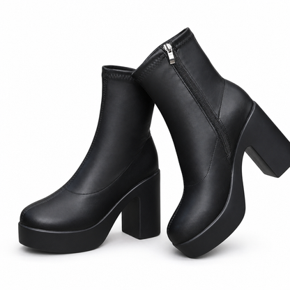 🎁Neu eingetroffen!🎁 Damen Plateau-Stiefeletten mit klobigem Absatz für Herbst und Winter