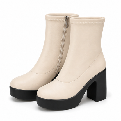 🎁Neu eingetroffen!🎁 Damen Plateau-Stiefeletten mit klobigem Absatz für Herbst und Winter