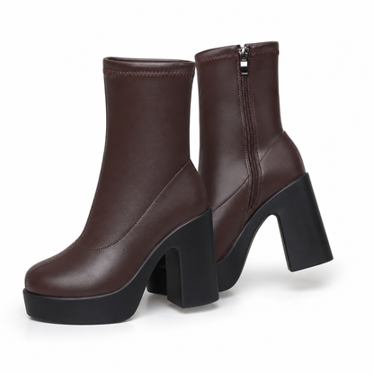 🎁Neu eingetroffen!🎁 Damen Plateau-Stiefeletten mit klobigem Absatz für Herbst und Winter