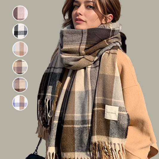 🥳Зимна продажба 40% разстояние🔥Женски зимен плетен шал с пискюли